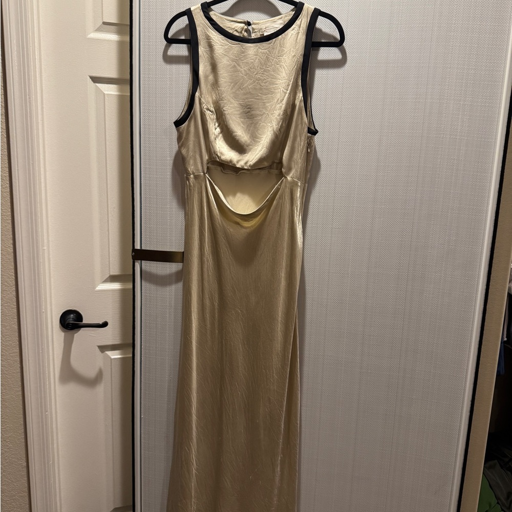 Anthropologie Gold Backless Dress